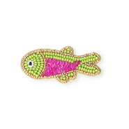 Spille pesce oro-magenta-verde lime scuro