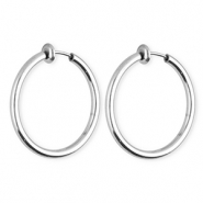 Orecchini in acciaio inossidabile a cerchio clip argento