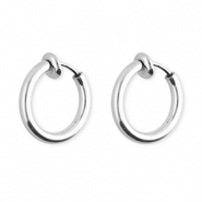 Orecchini in acciaio inossidabile a cerchio clip argento