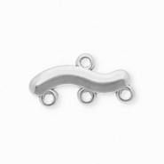 BY31&reg; Componenti in acciaio inossidabile distanziatore ondulato con 4 anellini argento