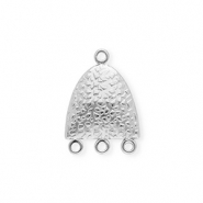 BY31&reg; Componenti in acciaio inossidabile distanziatore semi-ovale con 4 anellini argento