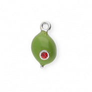 BY31® Ciondoli in ottone Eco-brass con smalto oliva argento-verde oliva-rosso