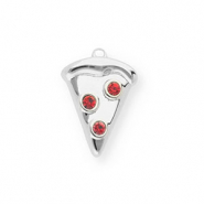 BY31® Ciondoli in ottone Eco-brass punta di pizza argento-rosso