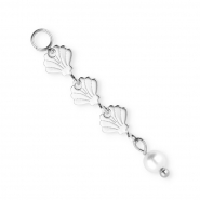 BY31® Ciondoli con catena a conchiglia in acciaio inossidabile argento-bianco
