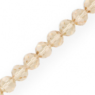 Perline sfaccettate tonde 4 mm beige latte