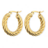 BY31&reg; Orecchini in acciaio inossidabil a cerchio spirale oro