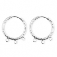 BY31&reg; Componenti in acciaio inossidabile orecchini spirale con 3 anellini argento