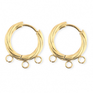 BY31&reg; Componenti in acciaio inossidabile orecchini spirale con 3 anellini oro