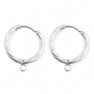 BY31&reg; Componenti in acciaio inossidabile orecchini spirale con anellino argento