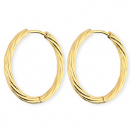 BY31&reg; Orecchini in acciaio inossidabil a cerchio spirale oro