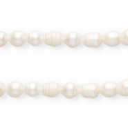 Perle di acqua dolce imperfette chicco di riso 12x10mm bianco naturale