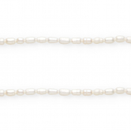 Perle di acqua dolce imperfette chicco di riso 6x4mm bianco naturale