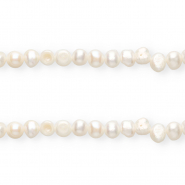 Perle di acqua dolce imperfette pepita rotonde 7-8mm bianco naturale
