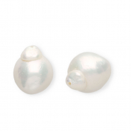 Perle di acqua dolce imperfette irregolare goccia bianco naturale