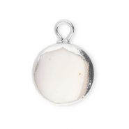 Perle di acqua dolce imperfette ciondolo rotondo argento-bianco naturale
