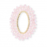Ciondoli sfaccettati ovale rosa chiaro AB-oro