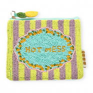 BY31® Pochette "HOT MESS" blu turchese-giallo lime-lilla-arancione