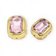 Perline sfaccettate rettangolari statement oro-rosa
