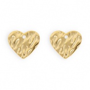 Componenti in acciaio inossidabile orecchini cuore con anellino oro