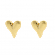 Componenti in acciaio inossidabile orecchini cuore con anellino oro