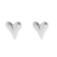 Componenti in acciaio inossidabile orecchini cuore con anellino argento