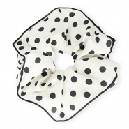 Elastici per capelli a pois XL bianco-nero