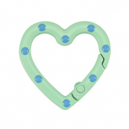 Componenti colorati anello brisé portachiavi cuore verde-blu