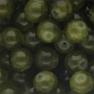 Perline di vetro 10mm verde militare