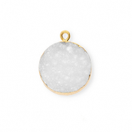 Ciondoli in pietra naturale Quarzo tonda bianco-oro