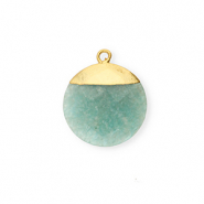 Ciondoli in pietra naturale Feldspato tonda verde-bianco-oro