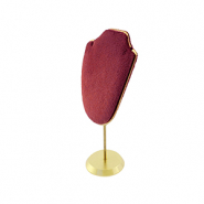 Espositore per bigiotteria busto per collane rosso bordeaux-oro