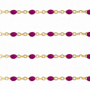 Componenti in acciaio inossidabile 1 mm catena stile rosario viola-oro