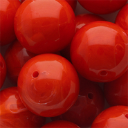 Perline in acrilico 24 mm tonda rosso-bianco marmo