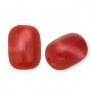 Perline in acrilico tubo rosso-bianco marmo