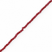 Perline sfaccettate 3x2mm rondella rosso cremisi-effetto perlato