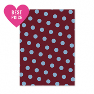 BY31&reg; Espositori bigiotteria in cartoncino con puntini rosso magono-blu chiaro