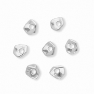 Perline in acciaio inossidabile distanziatore nugget argento
