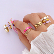 Set di ispirazione Gli anelli in acciaio inossidabile con smalto possono essere combinati in questo modo