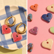 Novità Nuova serie di perline di ceramica greca DQ cuore