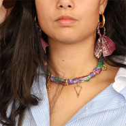 Set di ispirazione Crea gioielli unici con nastri Sari in seta e passanti in metallo DQ