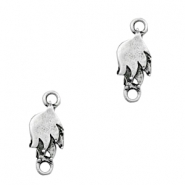 Ciondoli di metallo TQ distanziatore piume argento antico