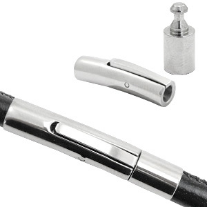 Componenti in acciaio inossidabile chiusura a scatto &Oslash; 4mm argento antico