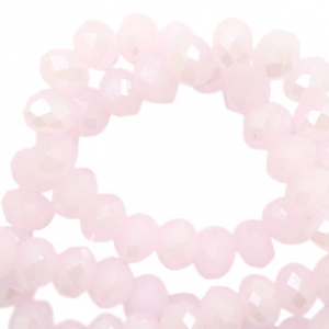 Perline sfaccettate 4x3 mm rondella rosa chiaro-effetto Pearl shine