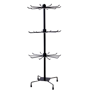 Espositore per bigiotteria di metallo con 3 livelli nero