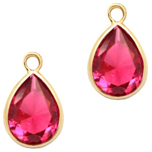 Pendenti di vetro Crystal Glass 6x8 mm a forma di goccia rosa indiano cristallo - oro