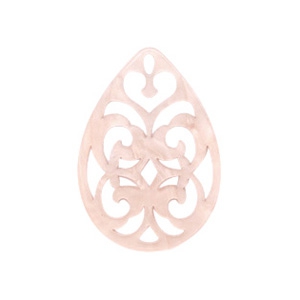 Pendenti in resina 38x27 mm a forma di goccia in stile barocco rosa pallido