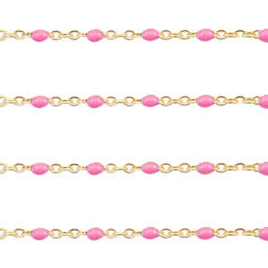 Componenti in acciaio inossidabile 1 mm catena stile rosario rosa-oro