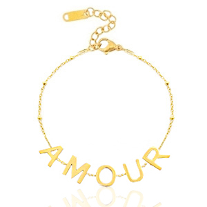 Bracciali in acciaio inossidabile 'amour' oro
