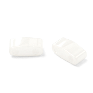 Perline Miyuki tila met&agrave; 5x2.3mm Ceylon white pearl HTL-420