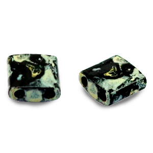 Perline Miyuki Tila 5x5mm Opaque picasso black TL-4511